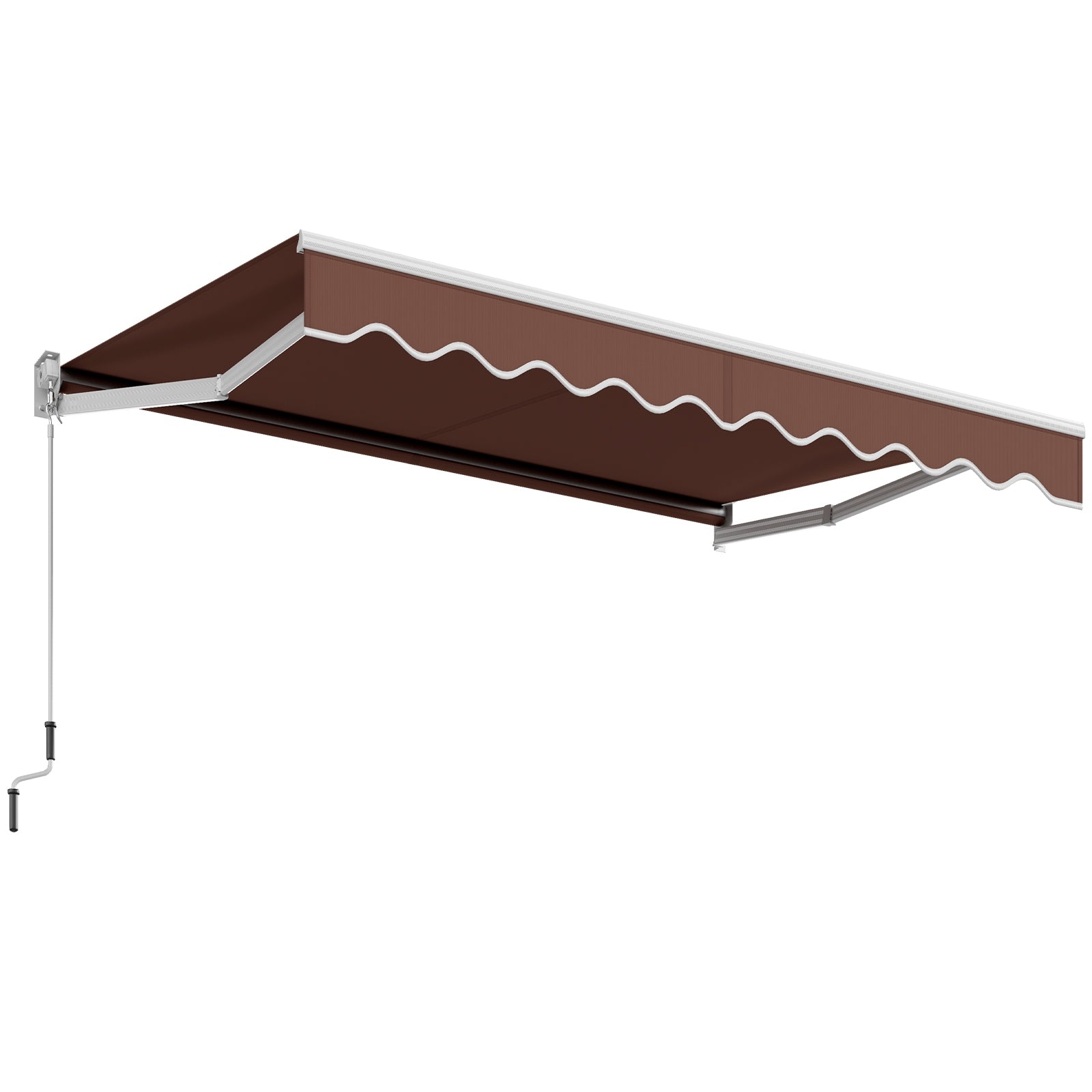 8 x 6.6 Feet Patio Retractable Awning with Manual Crank Handle