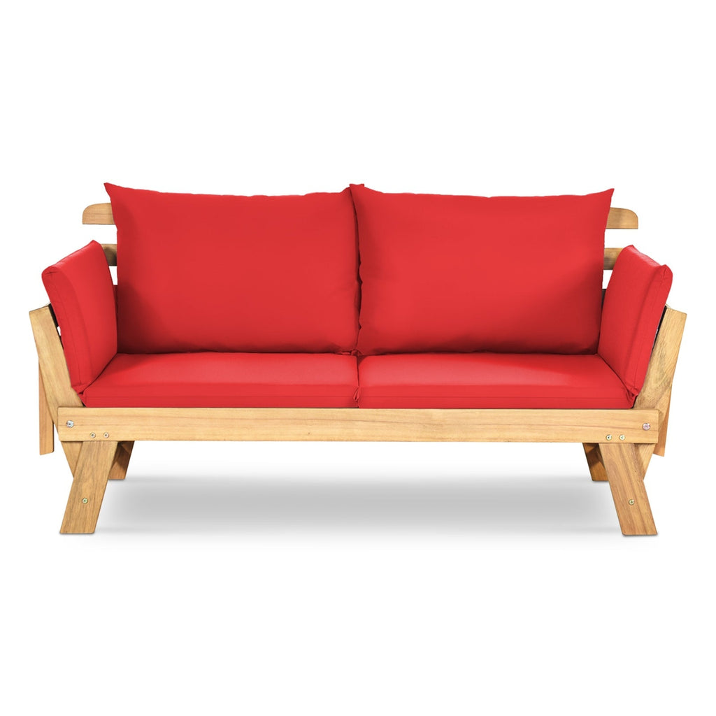 Adjustable Patio Convertible Sofa with Thick Cushion