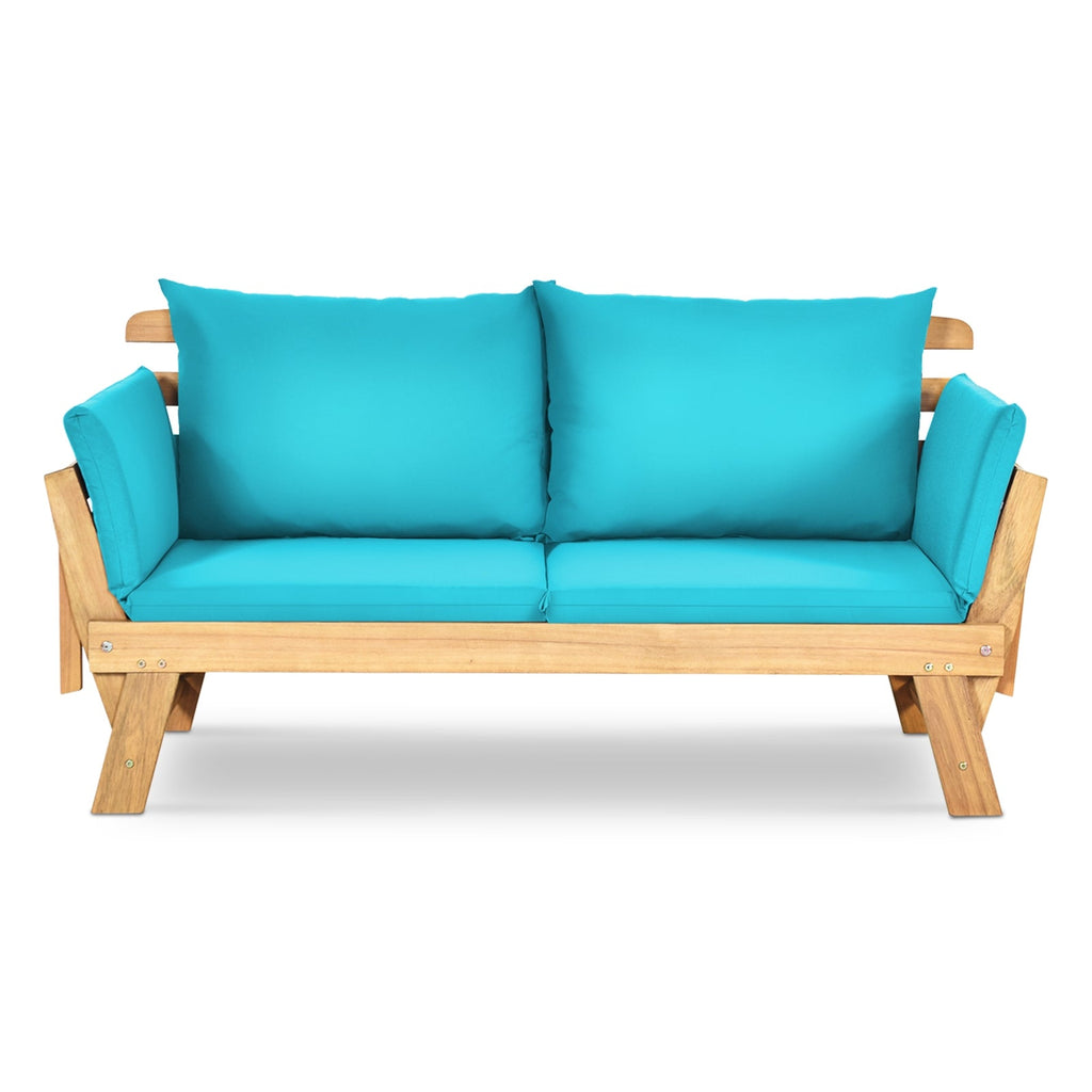 Adjustable Patio Convertible Sofa with Thick Cushion