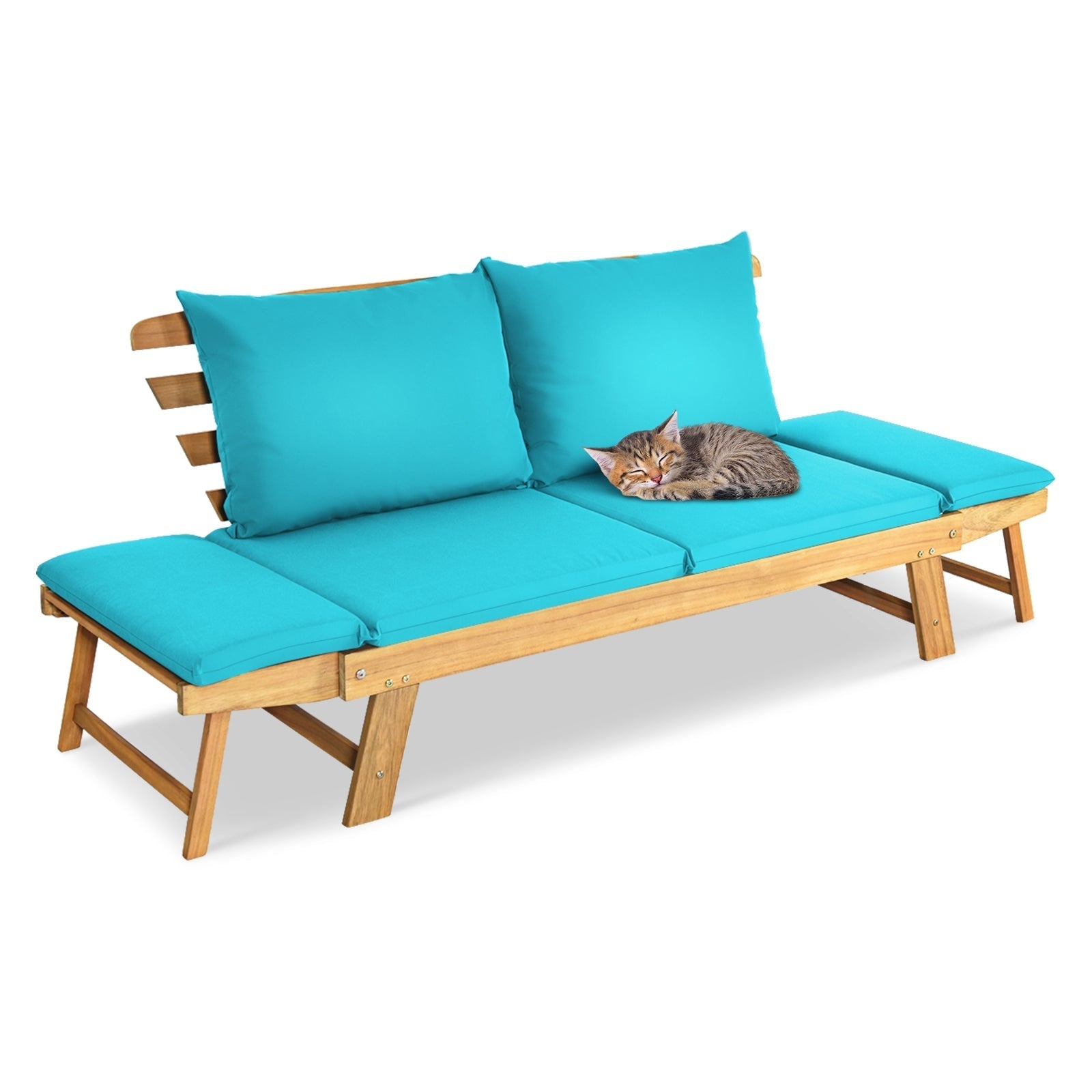 Adjustable Patio Convertible Sofa with Thick Cushion
