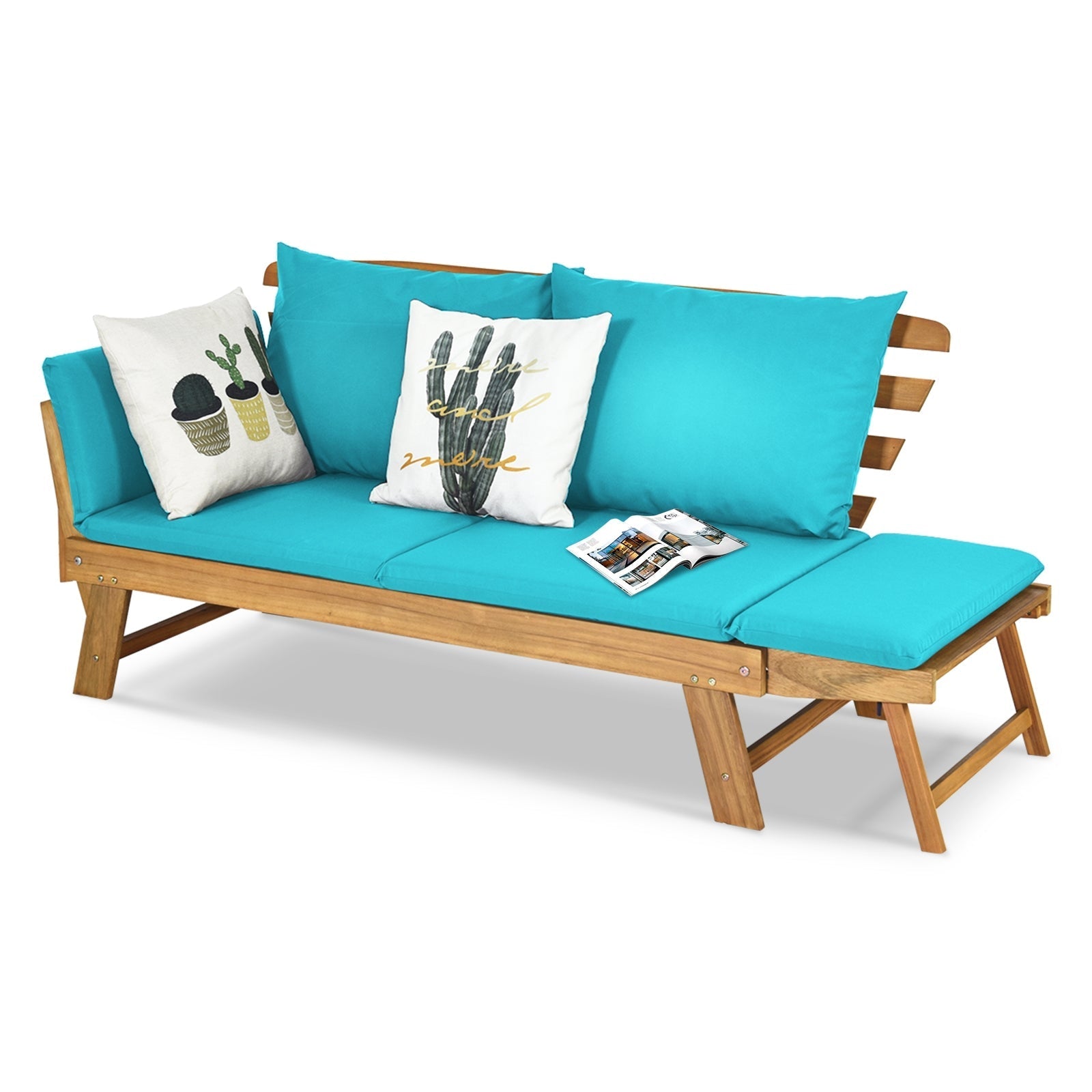 Adjustable Patio Convertible Sofa with Thick Cushion