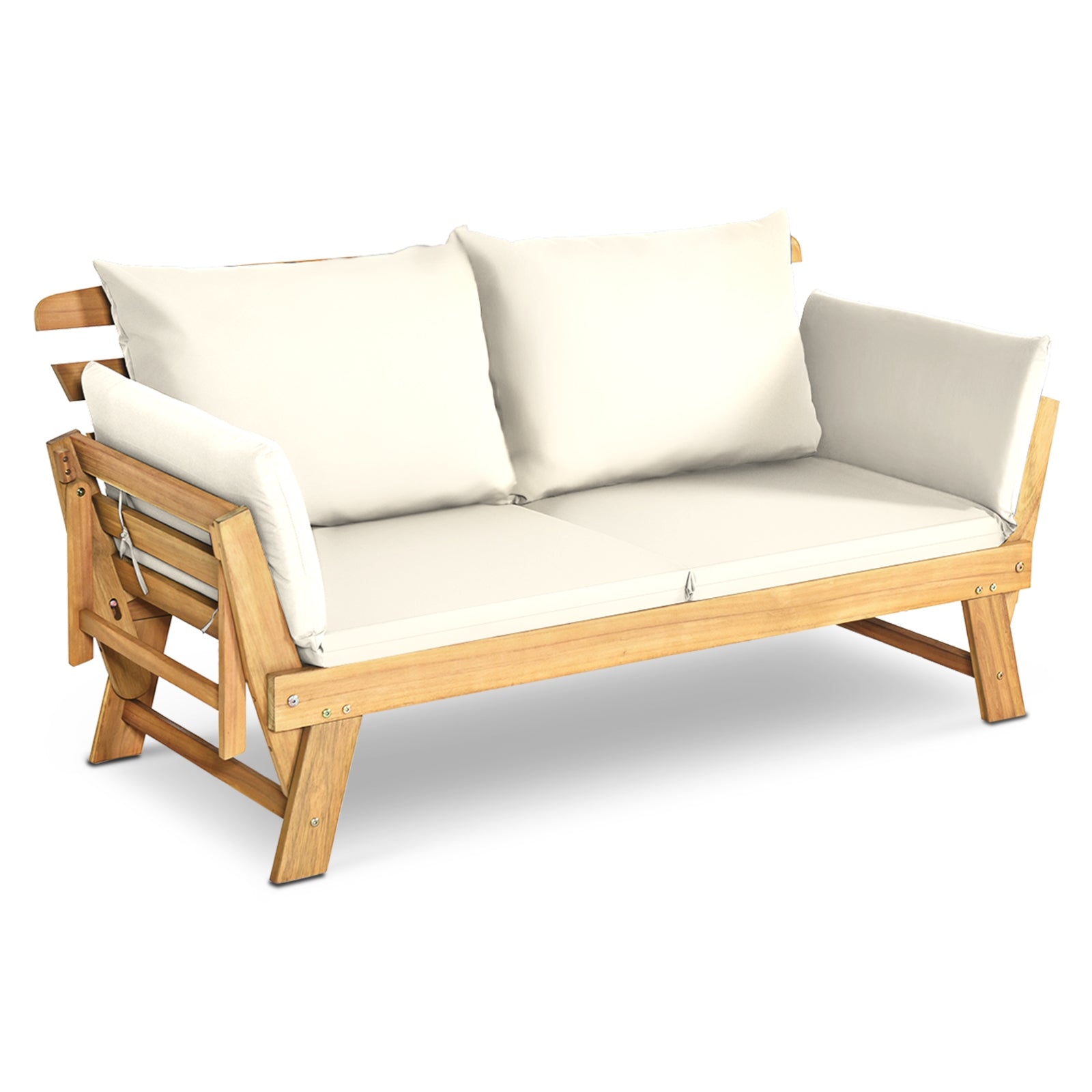 Adjustable Patio Convertible Sofa with Thick Cushion