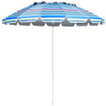 8FT Portable Beach Umbrella with Sand Anchor and Tilt Mechanism for Garden and Patio