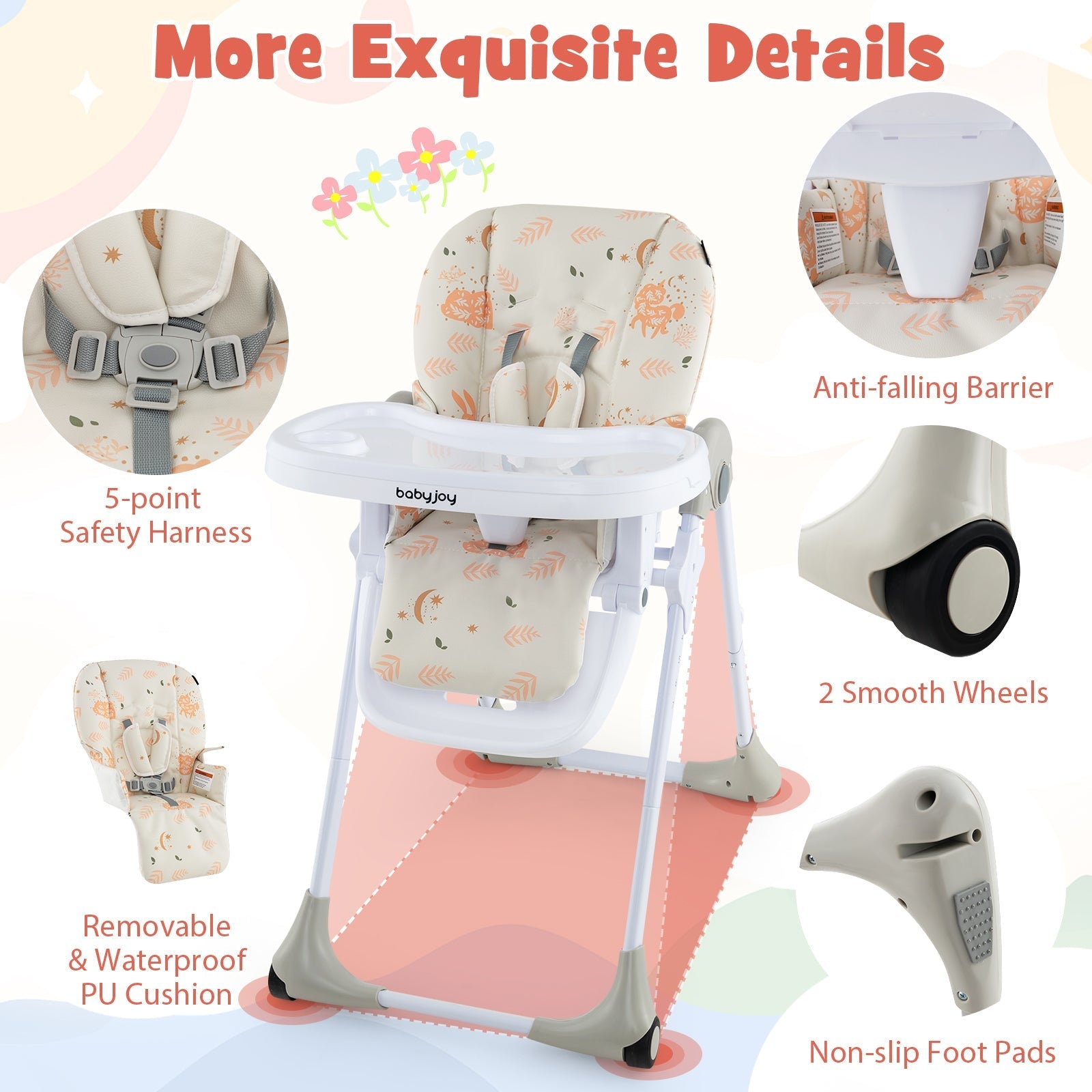 3-In-1 Convertible Baby High Chair