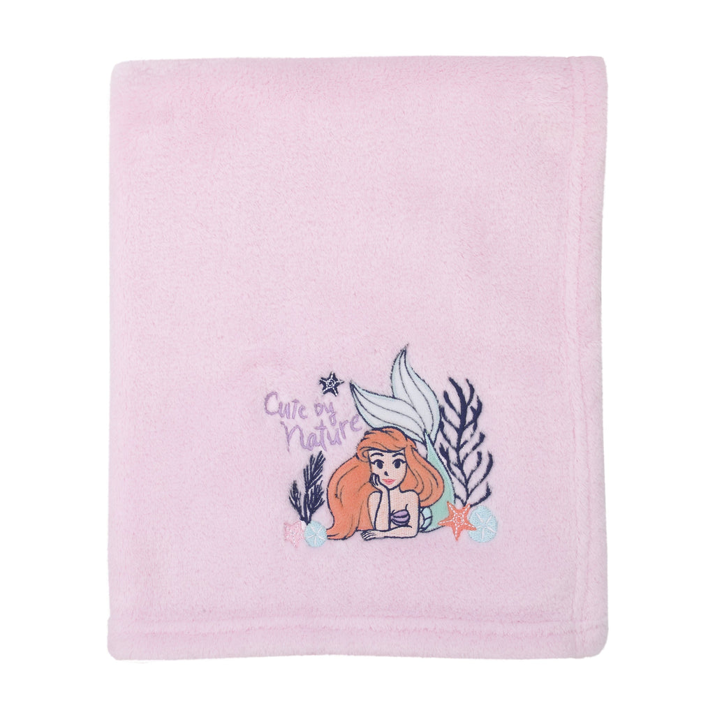 The Little Mermaid Pink Ariel Cute by Nature Super Soft Baby Blanket