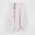 Disney Winnie the Pooh Yellow, Aqua, and White 3 Piece Muslin Swaddle Baby Blanket Set