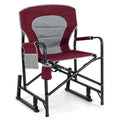 Outdoor Rocker Camping Chair with Dual Springs and Padded Back