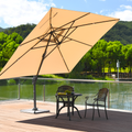 10 x 13 Feet Rectangular Cantilever Umbrella with 360¬∞ Rotation Function-Brown