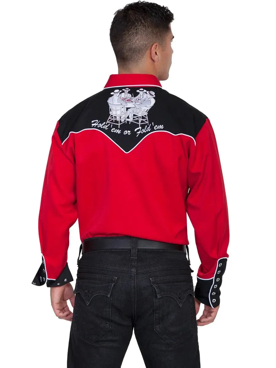 Scully Four Ace Embroidery - Men's Western Shirt