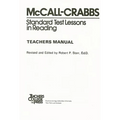 McCall-Crabbs Standard Test Lessons in Reading, Teachers Manual/Answer Key - Paperback