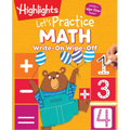 Write-On Wipe-Off Let's Practice Math: Dry Erase Kids Math Workbook Ages 5-7, Write and Wipe Clean Math Practice with Hidden Pictures Puzzles, Countin - Spiral