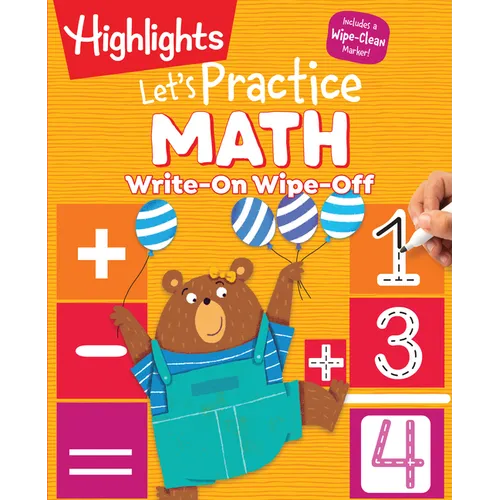 Write-On Wipe-Off Let's Practice Math: Dry Erase Kids Math Workbook Ages 5-7, Write and Wipe Clean Math Practice with Hidden Pictures Puzzles, Countin - Spiral