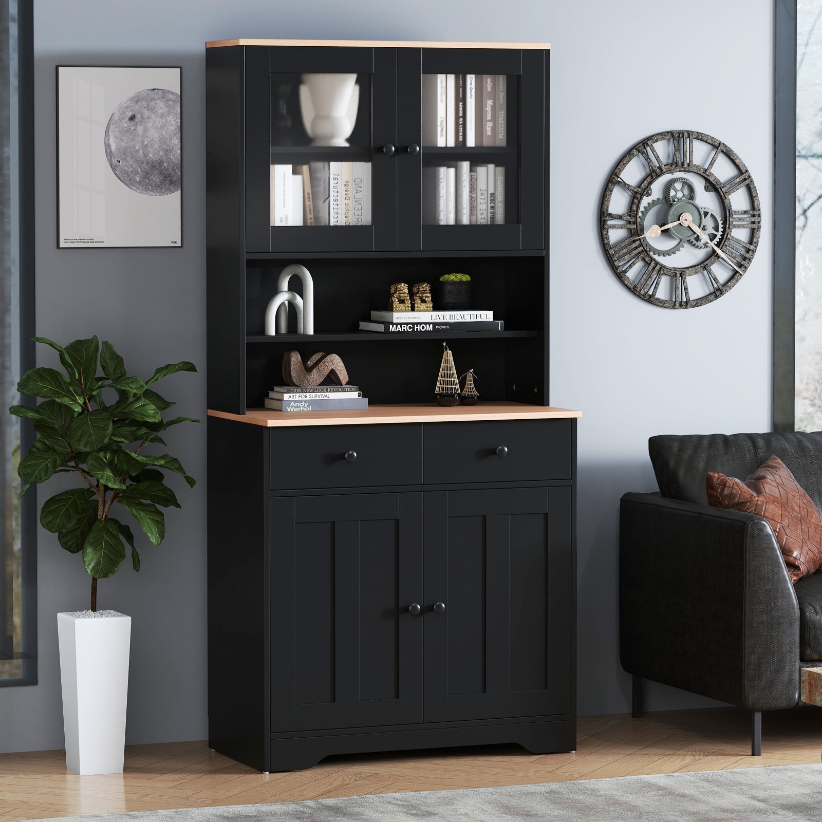 Pantry Cabinet with 2 Removable Shelves