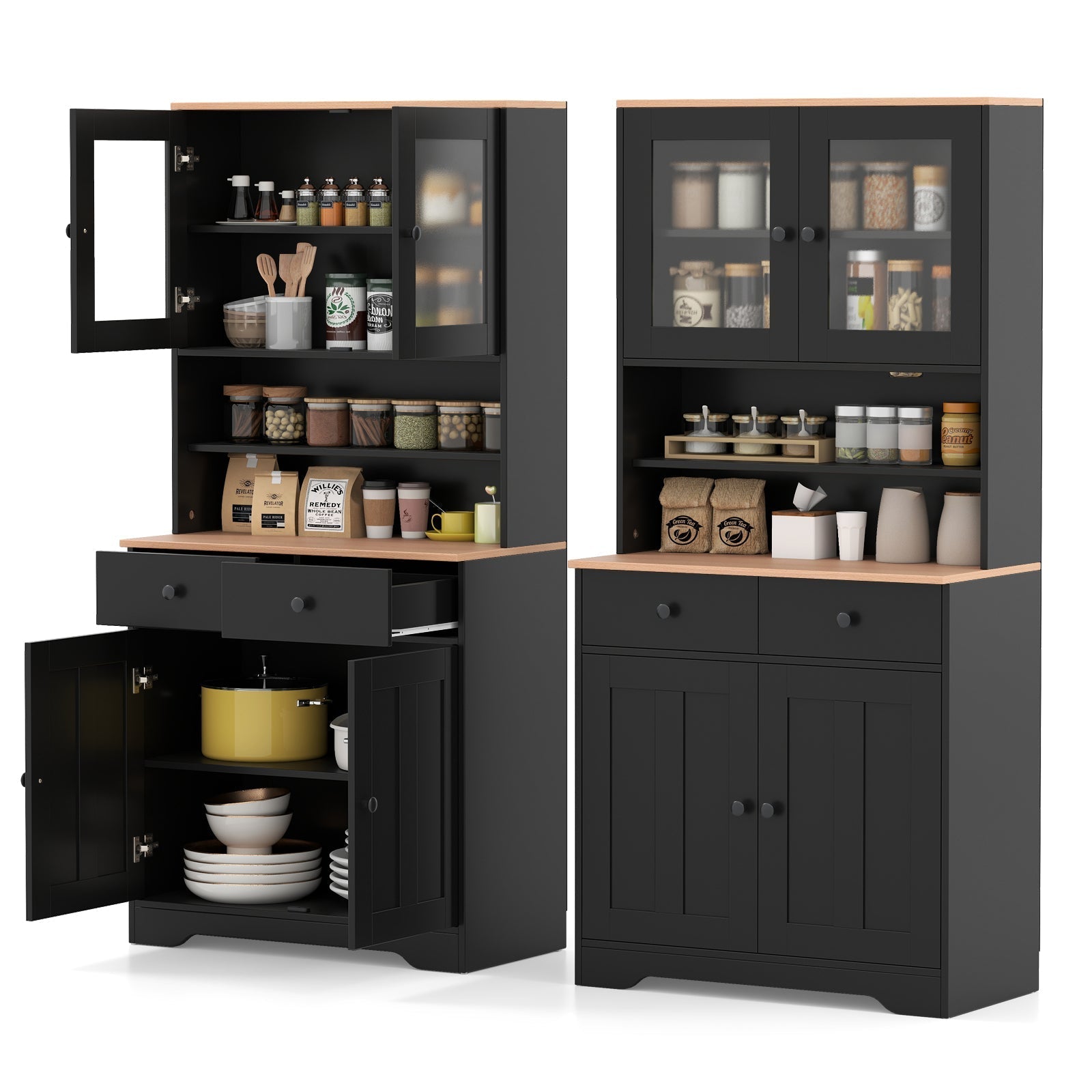Pantry Cabinet with 2 Removable Shelves