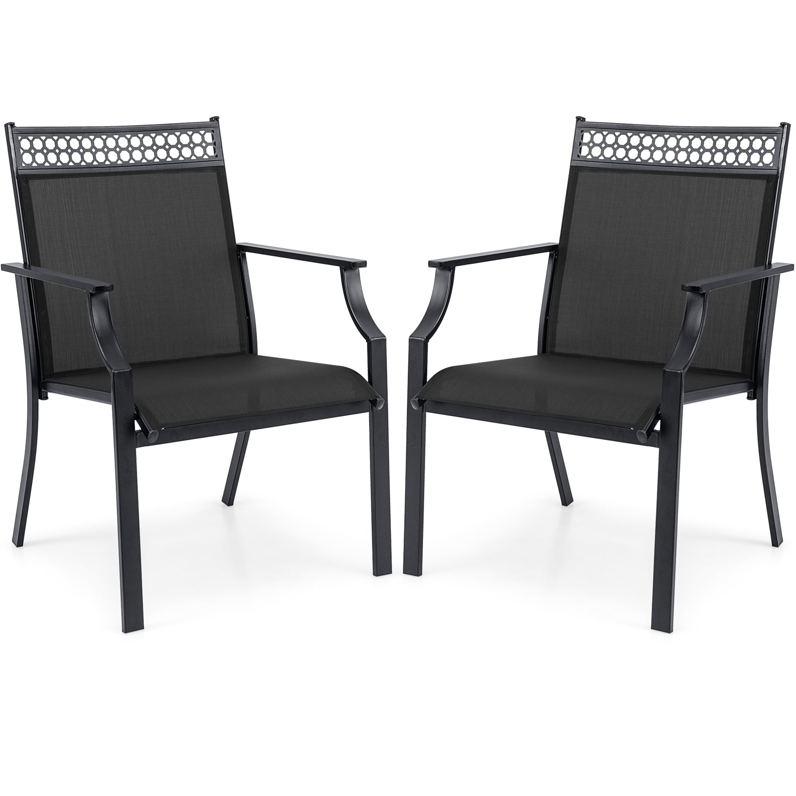 Patio Chairs Set of 2 with All Weather Breathable Fabric