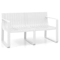 Weather-resistant Plastic 2-Person Bench with Curved Backrest
