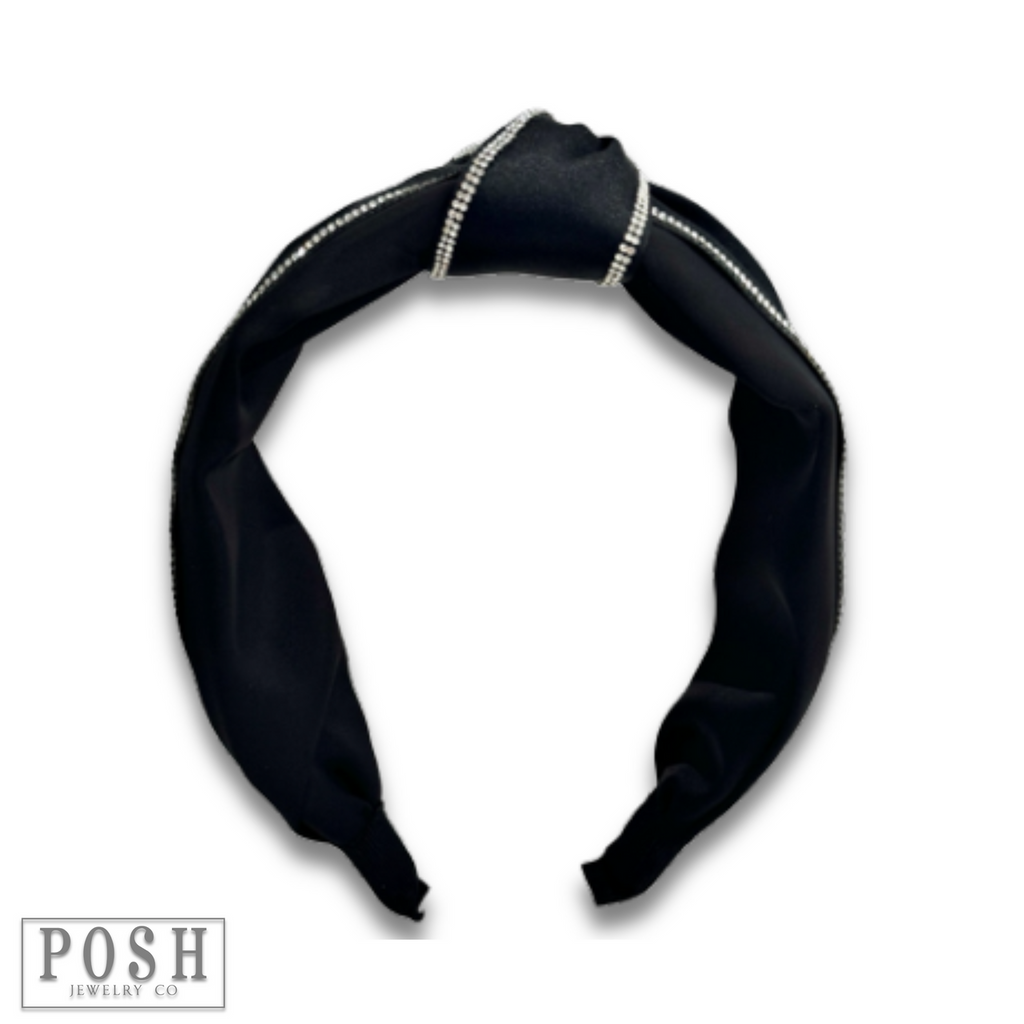 Satin rhinestone headband