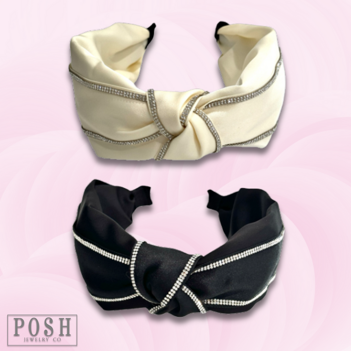 Satin rhinestone headband