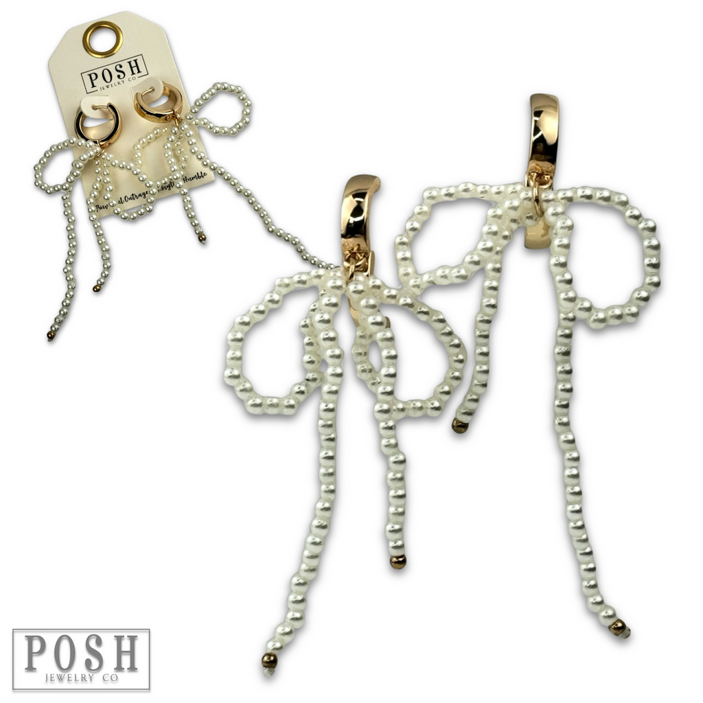 Pearl bow earring