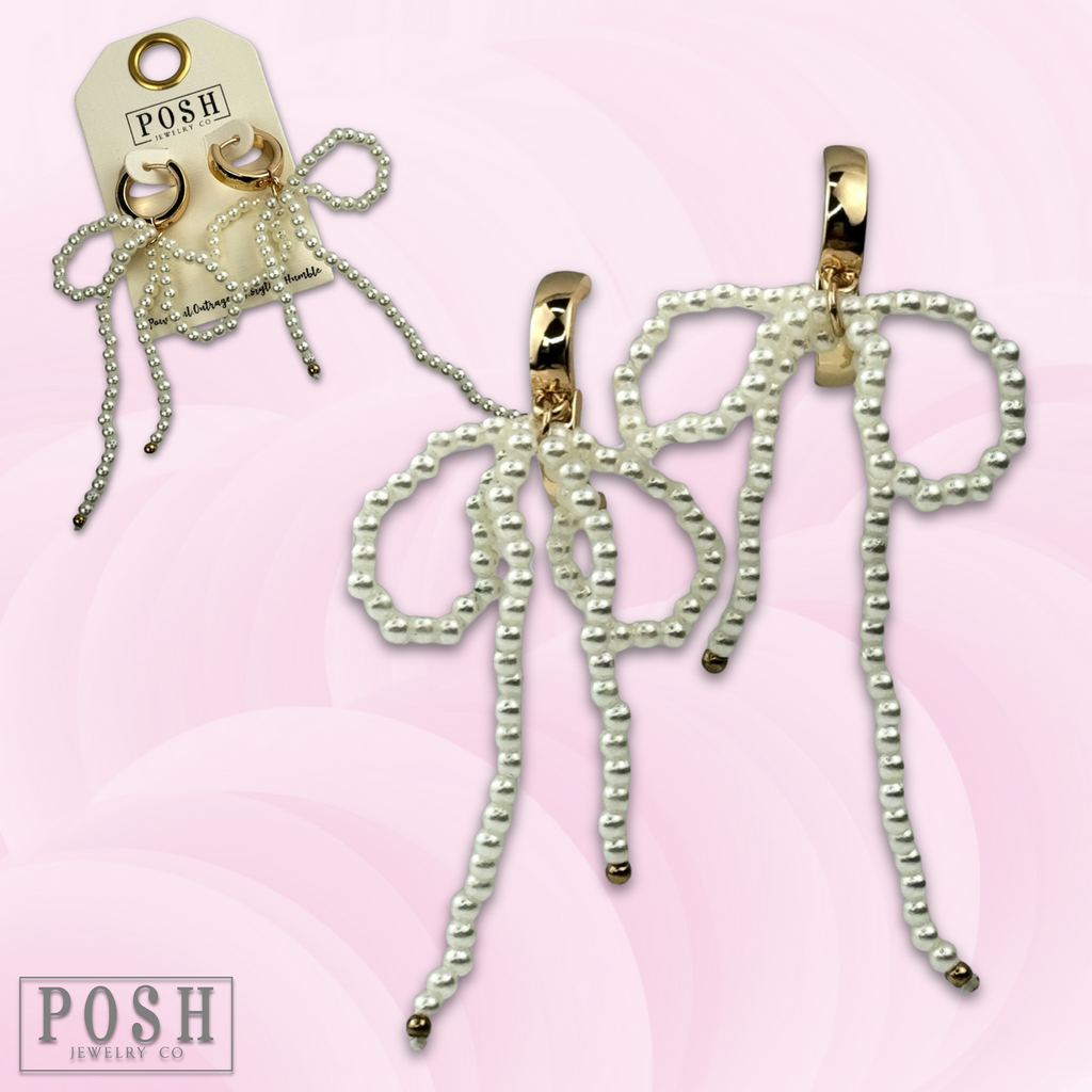 Pearl bow earring