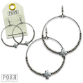 Square cross circle earring