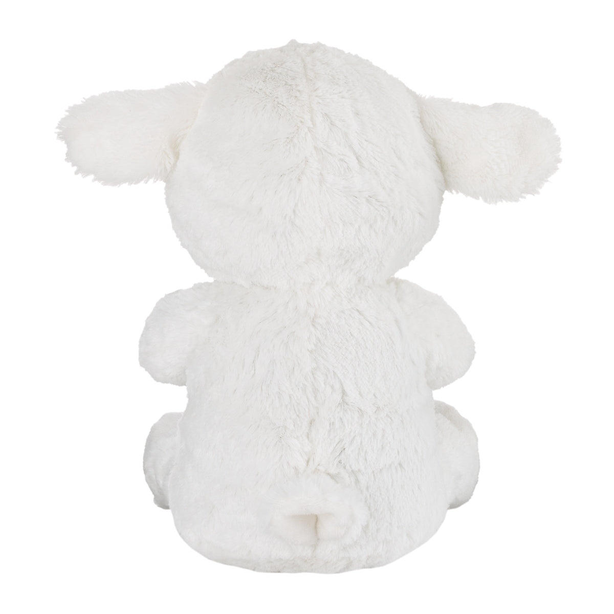 White Plush Lamb with Praying Hands and Embroidered Cross for Baptism or Christening Gift