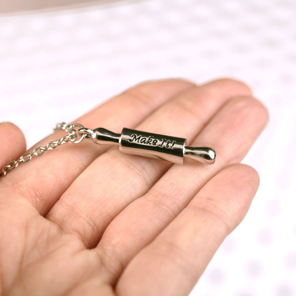 Pewter Rolling Pin Necklace