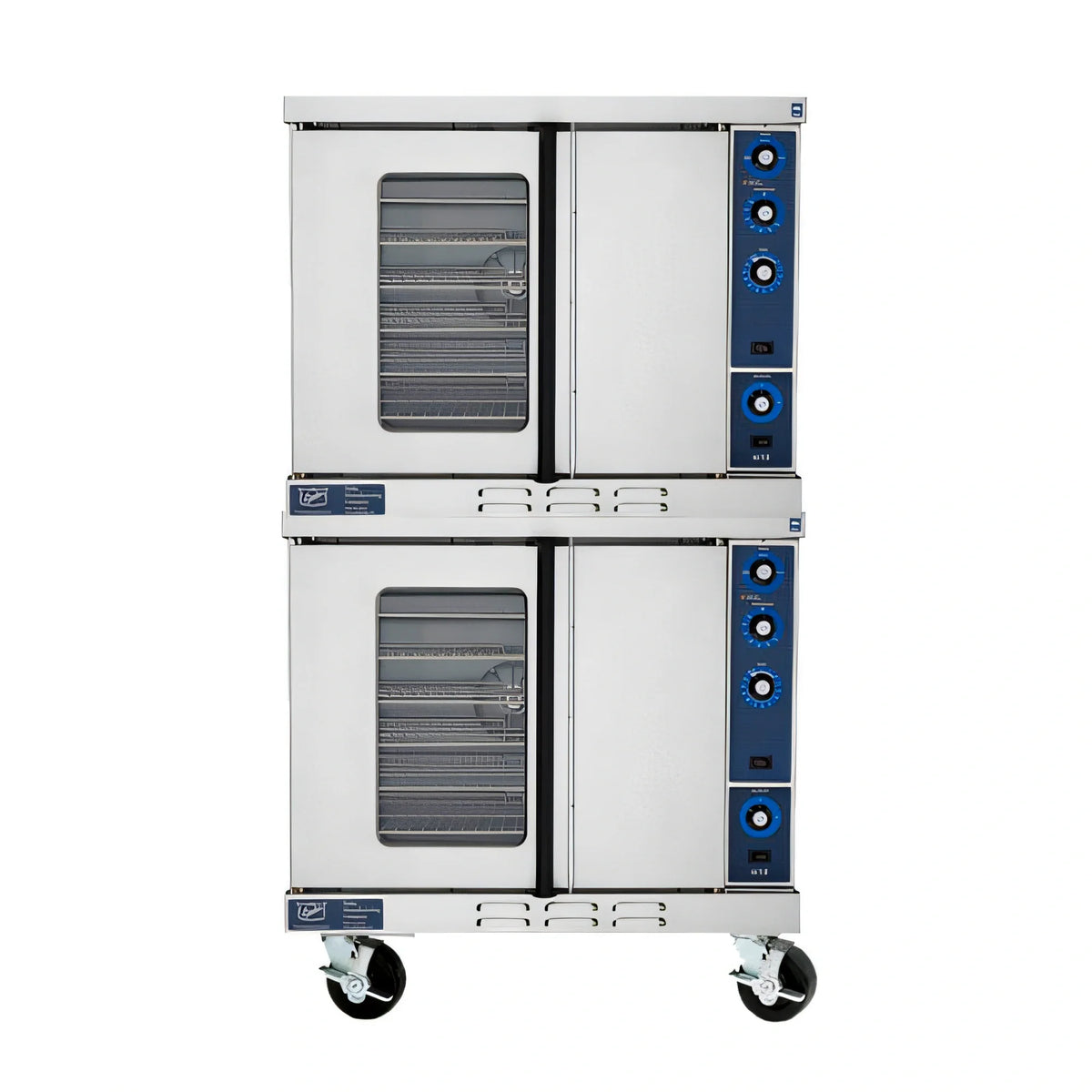 Duke 613-G4XX Double-Deck Deep-Depth Gas Convection Oven, 6-Pan Capacity per Deck, Solid-State Controls, Porcelain Interior