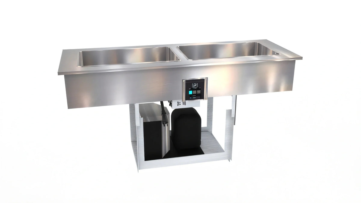 Duke FCP2-SL Drop-In Flush-Mount Cold Pan Unit, 2 Full-Size Pans, Self-Contained R290 Refrigeration, Touchscreen Control