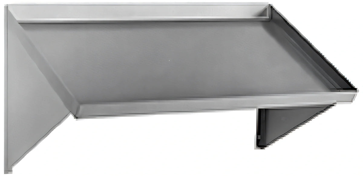 Eagle Group 606643-X Wall-Mounted Solid Slanted Dish Table Rack Shelf, 63"W, Right-Side Drip Tube, 304 Stainless Steel