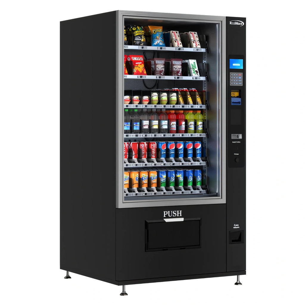 Koolmore KM-VMR-40-B Refrigerated Snack and Drink Vending Machine, 60 Slots, Bill Acceptor, Black