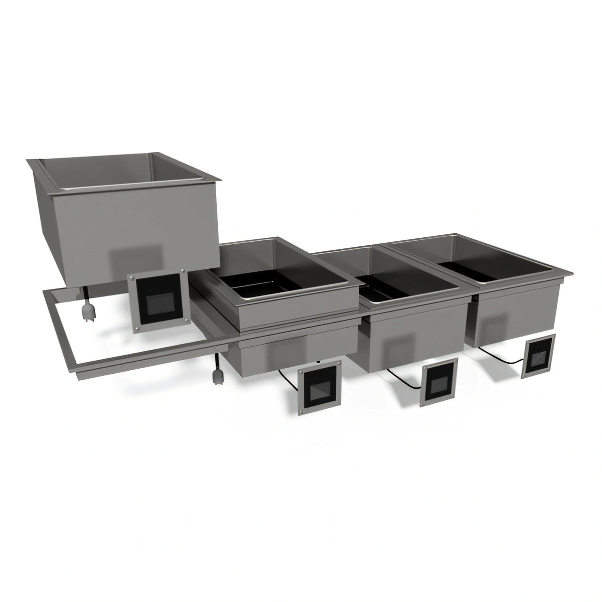 Duke WW-3 Waterless Drop-In Hot Food Well, 3 Full-Size Pans, Dry Operation, Insulated Digital Controls