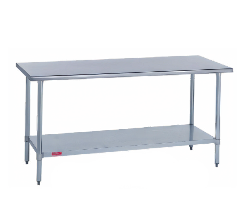 Duke 416-30144 144-Inch x 30-Inch Stainless Steel Work Table, 400-Series Top, Galvanized Undershelf, No Backsplash