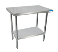 BK Resources SVT-4830 48" x 30" Stainless Steel Work Table with 18-Gauge 430 Top and Adjustable Undershelf