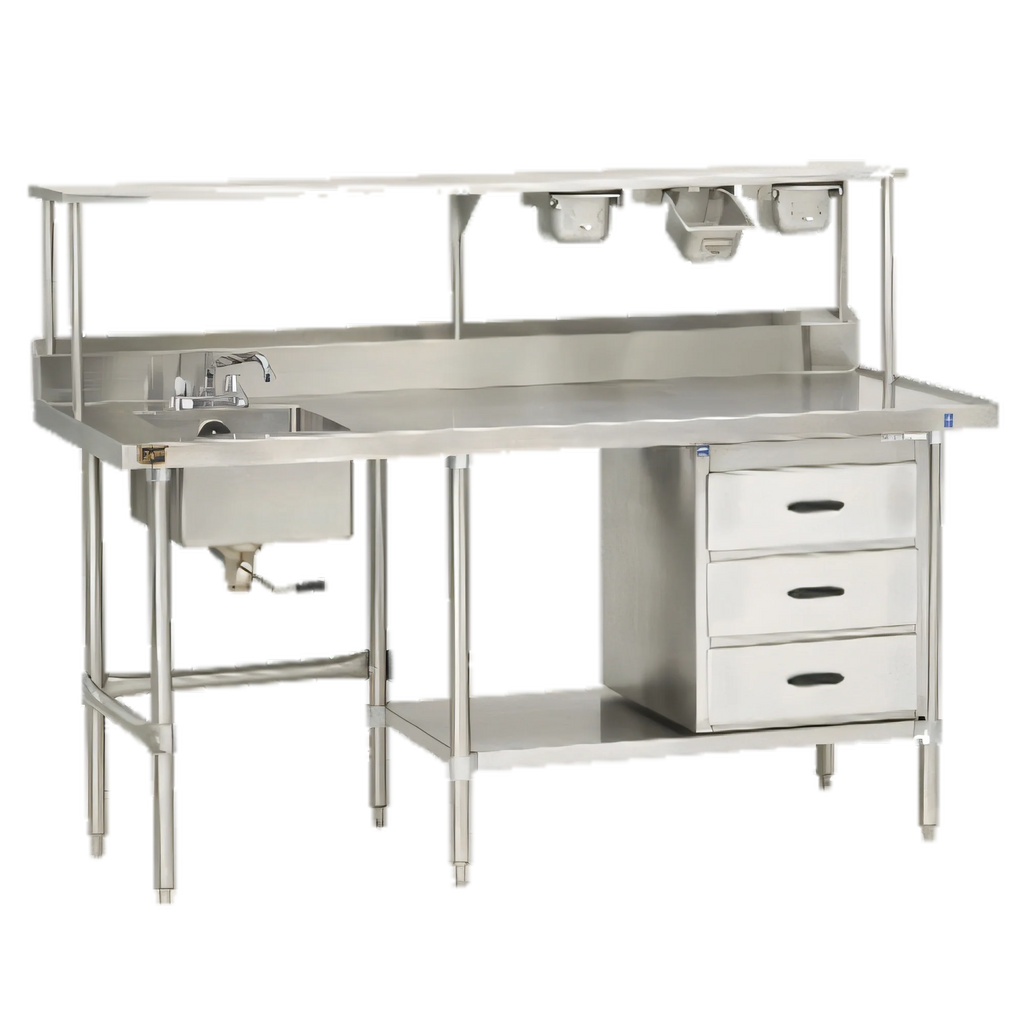 Duke 181SP Single-Compartment Drop-In Work Table Sink, 14-Gauge Stainless Steel, Crumb-Cup Drain, 20 x 20 x 14 Inches