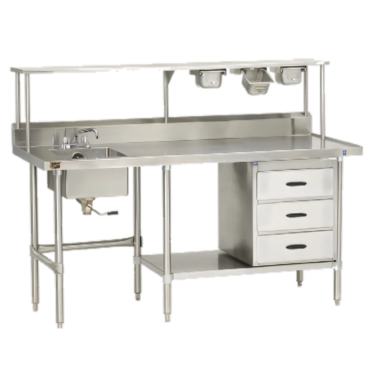 Duke 181SP Single-Compartment Drop-In Work Table Sink, 14-Gauge Stainless Steel, Crumb-Cup Drain, 20 x 20 x 14 Inches