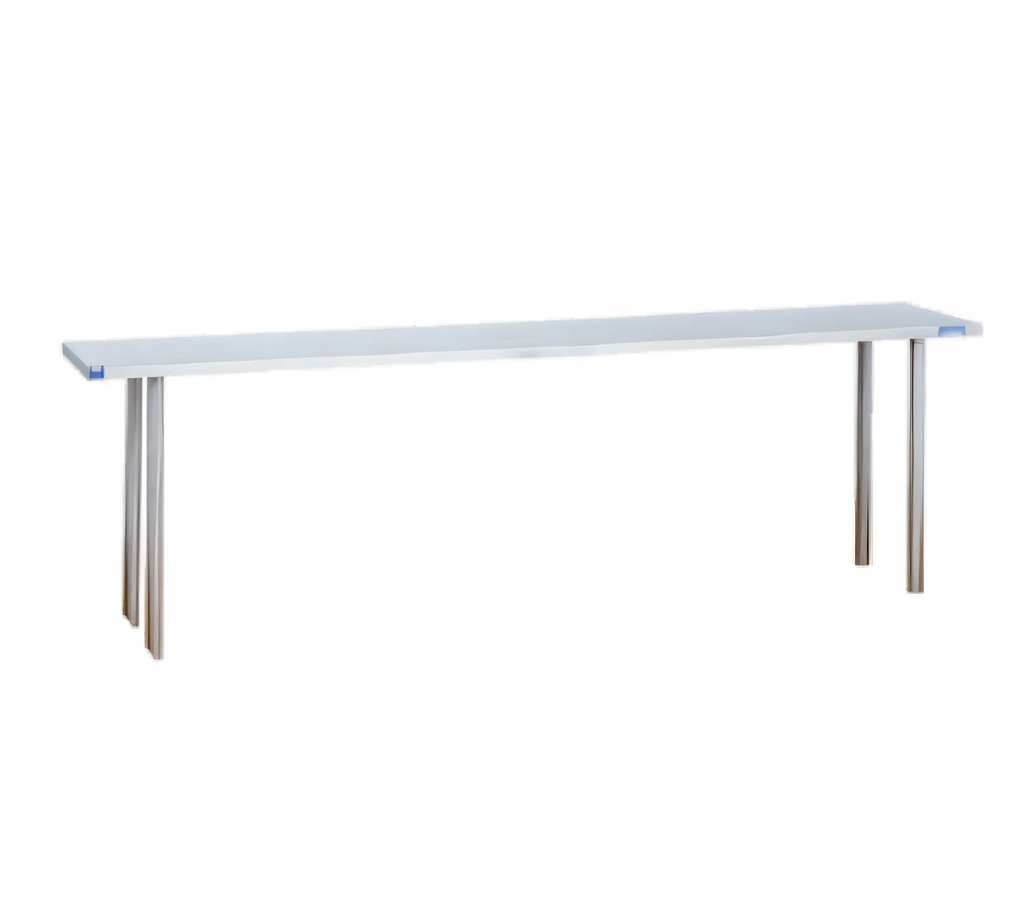 Duke 1056-6010-16 60-Inch Table-Mount Single-Deck Stainless Steel Work Table Overshelf, 10-Inch Deep, 16-Gauge