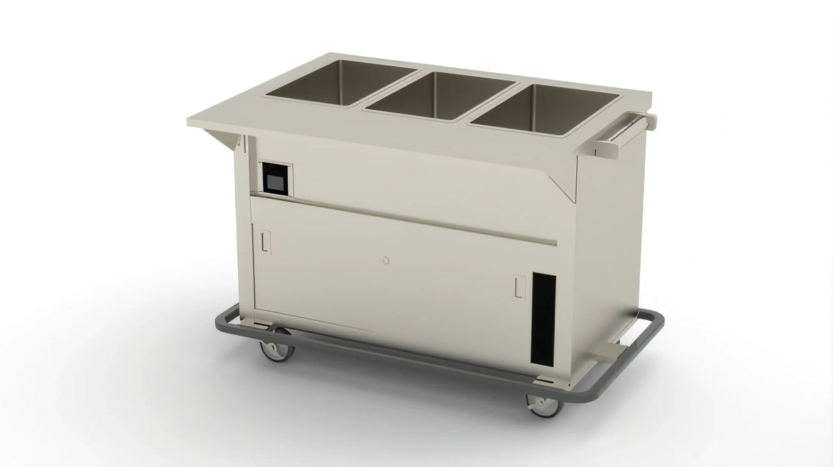 Duke Thurmaduke EPW-3-CBSS Mobile 3-Pan Waterless Well Steamtable with Touchscreen Control and Cutting Board