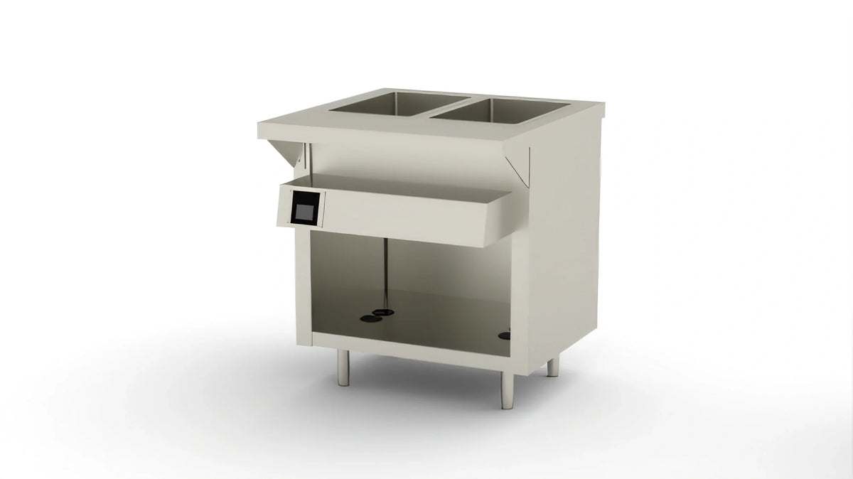 Duke Thurmaduke EW-2-DLPG Electric Waterless Well Unit, 2 Full-Size Pans, Touch Screen, Floor Model