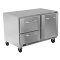 Victory Refrigeration VUFD48HC-2 48-Inch Two-Section Undercounter Freezer with Door and Drawers, Self-Contained R290 Refrigeration