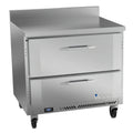 Victory Refrigeration VWFD36HC-2 36-Inch Worktop Freezer Counter, 2 Drawers, Self-Contained Rear-Mounted Refrigeration, Stainless Steel