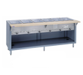 Duke Thurmaduke G-5-CBSS 5-Well Full-Size Gas Dry Heat Steam Table, 74" Stainless Steel, Open Undershelf