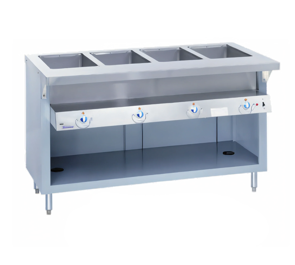 Duke Thurmaduke E-6-DLSS 88-Inch Stainless Steel Electric Steamtable, 6 Sealed Wells, Open Storage Base