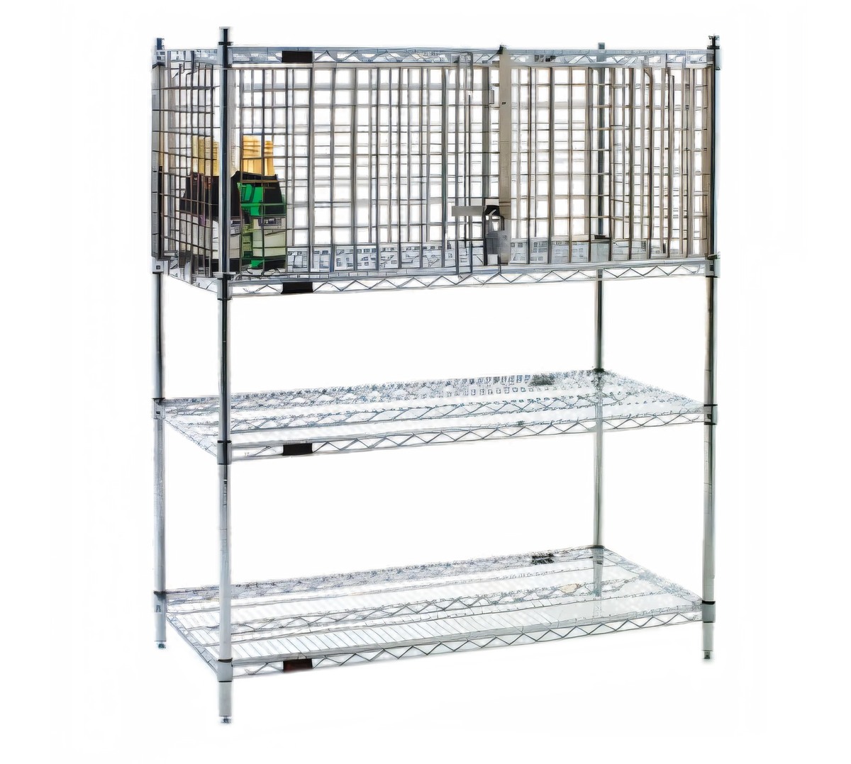 Eagle Group EagleGard SECM1848E-X Security Enclosure Kit for Wire Shelving, 48 x 18 in, Side-Hinged Doors, Antimicrobial Epoxy Finish