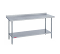Duke 314-2430-2R Stainless Steel Work Table, 30" x 24", 14-Gauge 300 Series Top, 1-1/8" Riser, Galvanized Undershelf