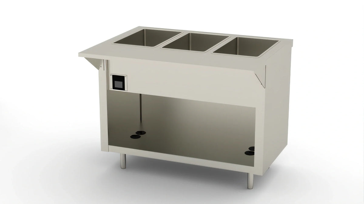 Duke Thurmaduke EW-3-CBPG 3-Well Electric Waterless Hot Food Unit, 46-Inch, Touch Screen, Open Storage Base