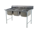 Eagle Group 414-22-3 Three-Compartment Coved-Corner Sink, 22 x 22 x 13-1/2 Inch Bowls, No Drainboards, 77-1/2 Inch Wide