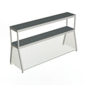 Duke 956-460-5D 72-1/2" Double-Deck Stainless Steel Serving Overshelf with Tempered Glass and Acrylic End Guards