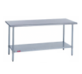 Duke 314-2448 Stainless Steel Work Table, 48 x 24 x 36 in, 14-Gauge 300 Series Top, Galvanized Undershelf