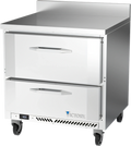 Victory Refrigeration VWFD32HC-2 32-Inch Stainless Steel Worktop Freezer with 2 Drawers, 7.22 Cu. Ft., Rear-Mounted Self-Contained Refrigeration